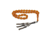 Clear Orange Amber Bakelite Catalin | 33 Bead Prayer Beads | Drop Amber Tasbih | Misbaha | Rosary | Islamic Gift | Gift For Him | Kehribar