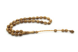 Genuine Olive Wood Beads, 33 Prayer Beads Misbaha Tasbih Tasbeeh Tesbih 8x11mm Dhikr Prayer Beads