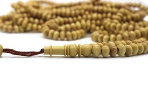 Light Brown Boxwood Tree 10x7 mm Tasbih Prayer Beads with 500 Beads Misbaha Rosary Tasbeeh Muslim