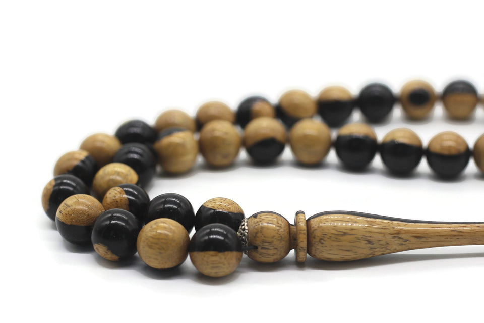 Double Color Blackwood 33 Bead Tasbih | Islamic Gift | Gift For Him | Islamic Rosary | Tasbeeh | Prayer Beads | Multicolor Tasbih