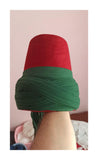 Genuine Wool Felt Mawlawi Hat with Dark Green Turban, Mawlawiyah Sufi Kufi Hat, Traditional Destar Sikke Islamic Cap, Ottoman Fez Hat