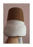 Genuine Wool Felt Mawlawi Hat with White Turban, Mawlawiyah Sufi Kufi Hat, Traditional Destar Sikke Islamic Cap, Whirling Dervish Costume