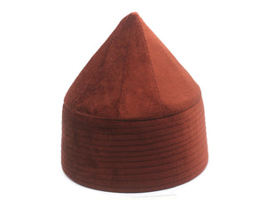 Copper Naqshibandi Kufi, Velvet Muslim Takke Peci Kofia Hat Topi, Dervish Clothing, Haqqani Sufi Cap, Men's Muslim Prayer Hat