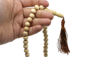 9 mm Genuine Hornbeam Wood Tasbih, 99 Beads Large Size Tasbeeh, Light Color Hornbeam Misbaha Tasbih Tesbih Tijani tasbih subha prayer beads