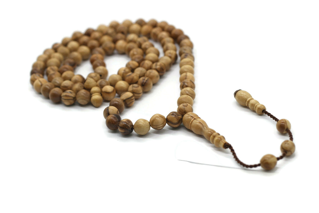 9 mm Genuine Olive Wood Tasbih, 99 Beads Tasbeeh, Prayer Beads Misbaha Tasbih Tesbih Tijani tasbih subha prayer beads