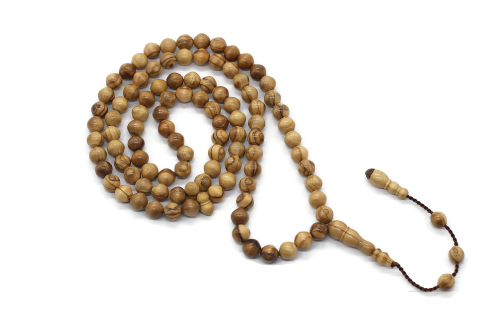 9 mm Genuine Olive Wood Tasbih, 99 Beads Tasbeeh, Prayer Beads Misbaha Tasbih Tesbih Tijani tasbih subha prayer beads