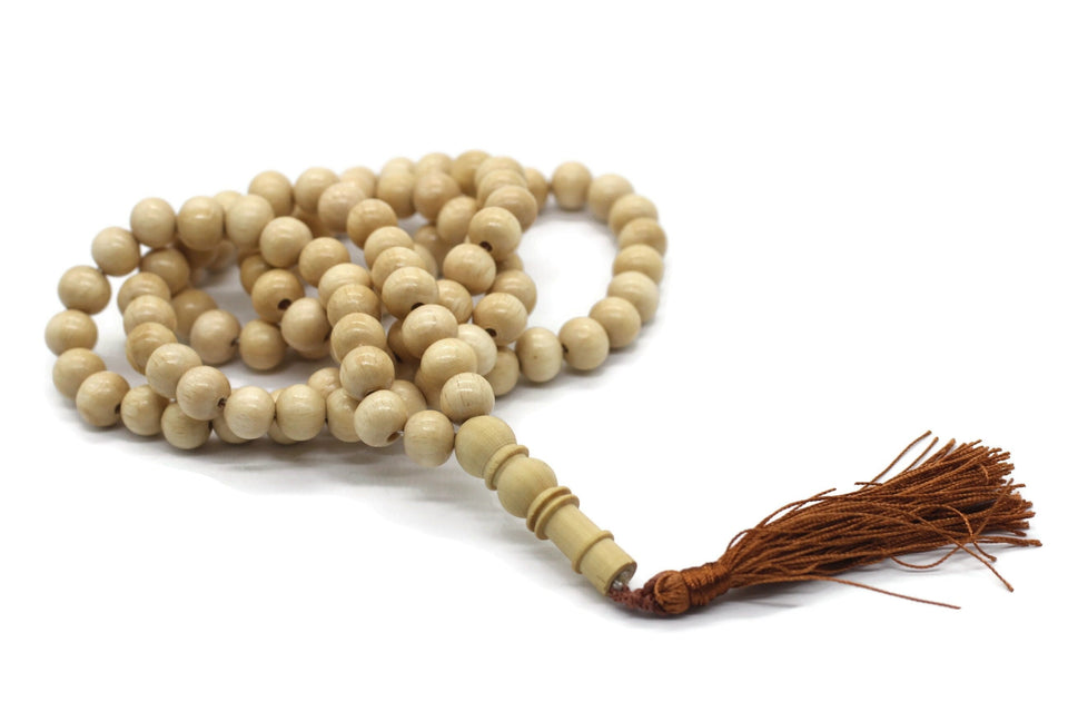 9 mm Genuine Hornbeam Wood Tasbih, 99 Beads Large Size Tasbeeh, Light Color Hornbeam Misbaha Tasbih Tesbih Tijani tasbih subha prayer beads