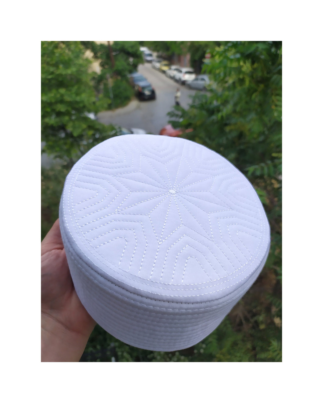 Star Design White Plain Kufi Cap, Good for Wrapping Imamah, Muslim Peci Kofia Hat Topi, Modest Clothing, Muslim Hat, Islamic Mens Hat