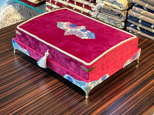 Lux Velvet Quran Box | Red Quran Gift Set | Islamic Wedding Gift | Islamic Home Gift | Islamic Graduation Gift | Muslim Gifts