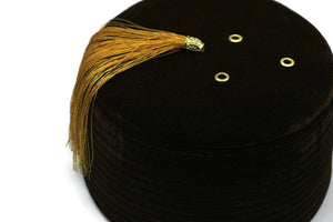 Genuine Egyptian Turkish Brown Fez Tarboush Hat Orange Tassel, Doctor Who Fez Hat Costume Accessories