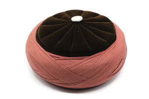 Dried Rose Barbarossa Handmade Imamah - %100 Cotton Thin Stripe Turban Wrapped - Ottoman Sarik Fez - Muslim Mens Clothing