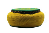 Handmade Green & Mustard Yellow Nalain Sarik, Pecinya, Sorban, imamah, Kufi Cap, Muslim Men's Hat Cap, Pagri, Turban, Skullcap, Ottoman Fez