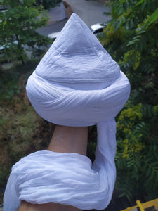 Pure White Prewrapped Naqshbandi Haqqani Cap, White Cyprus Imamah, Unique Islamic Art, Imam Pagri Islamic Men's Head Wear