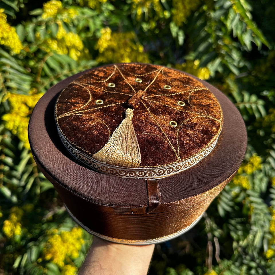 Brown Fez Hat Imamah Islamic Cap Muslims Wear