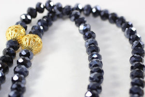 Handmade Eid Gift Dark Blue Color Crystal Prayer Beads 99 Misbaha Tasbeeh Masbaha - Tulips Tasbih - Crystal Tasbeeh