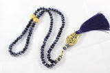 Handmade Eid Gift Dark Blue Color Crystal Prayer Beads 99 Misbaha Tasbeeh Masbaha - Tulips Tasbih - Crystal Tasbeeh