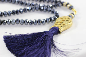 Handmade Eid Gift Dark Blue Color Crystal Prayer Beads 99 Misbaha Tasbeeh Masbaha - Tulips Tasbih - Crystal Tasbeeh